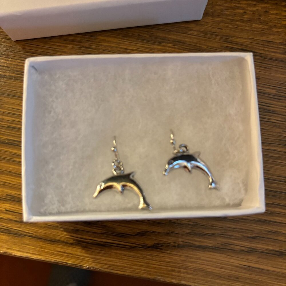 Silver Dolphin Earrings